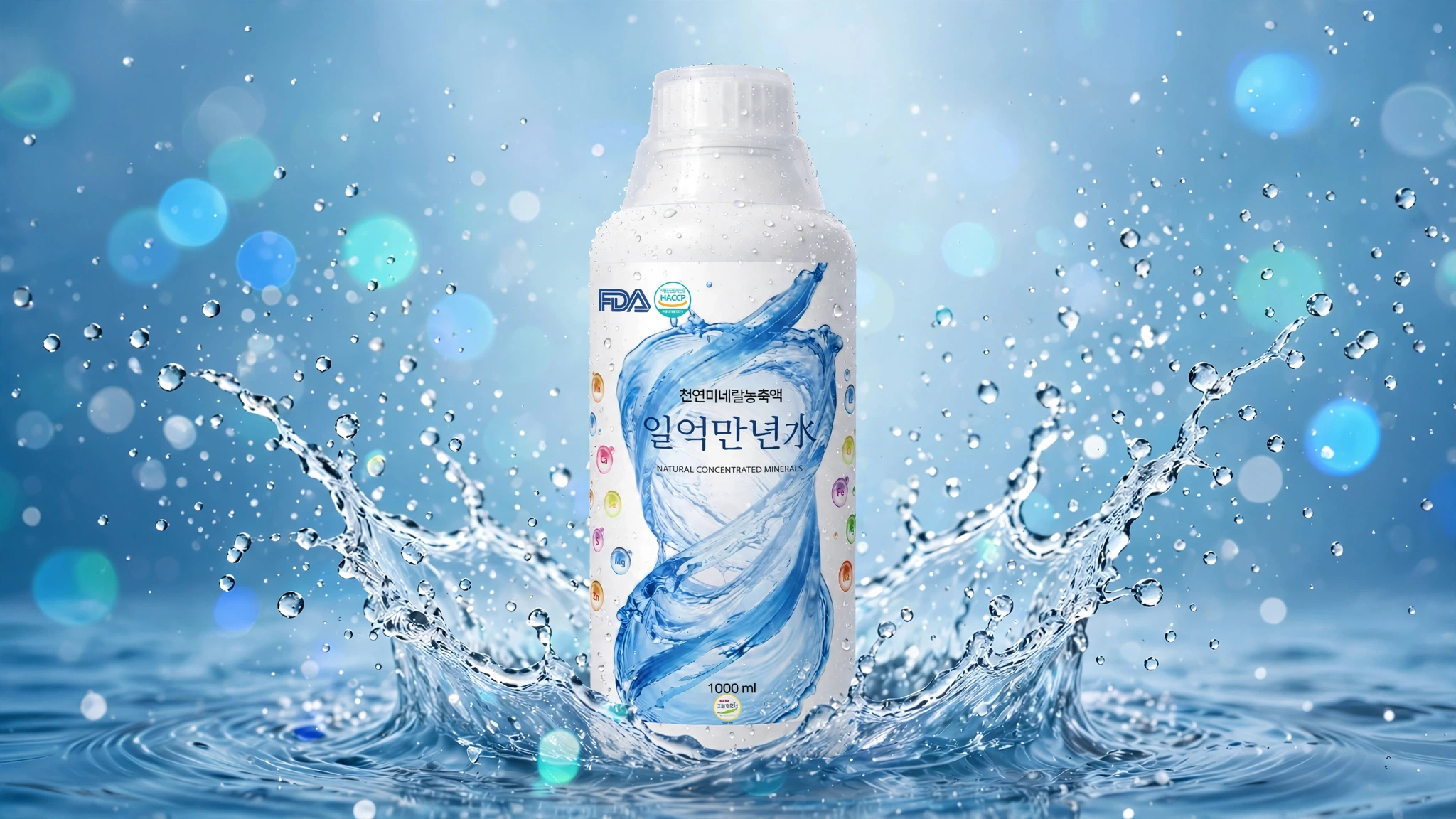 고을빛건강 자체 생산시설로 생산된 1억만년수 제품